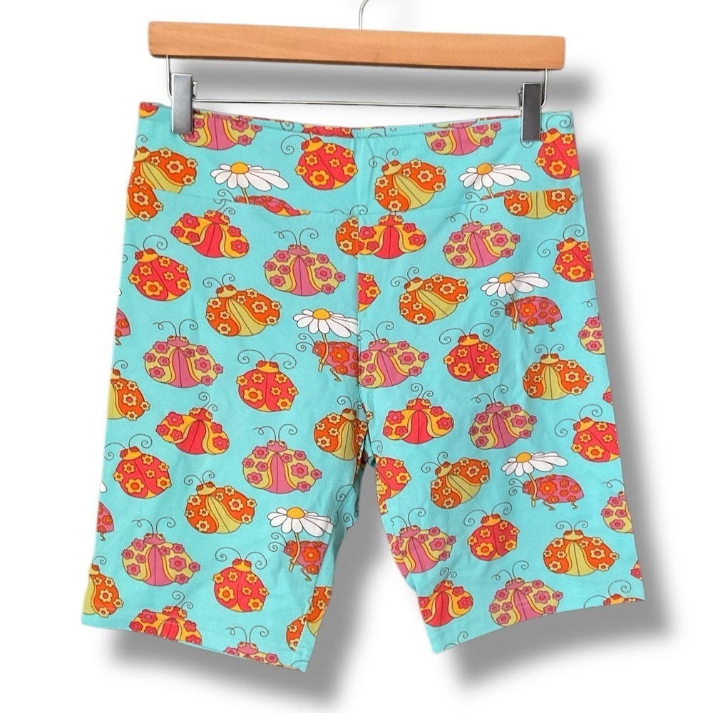 ModCloth Teal Ladybug Pull On 9” Bike Shorts